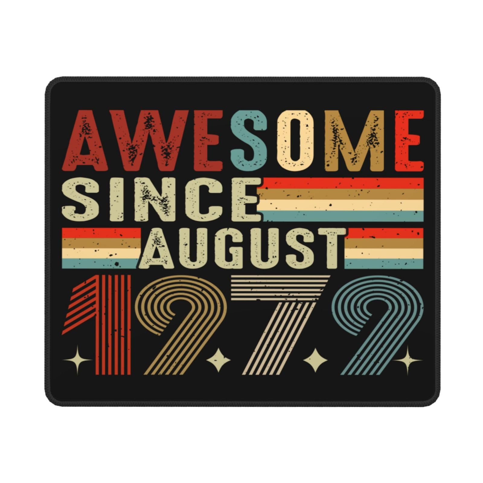 Awesome Since August -1979 Non-Slip Rubber Base 10x12 in Square Waterproof Laptop Mouse Pad for Office Desk Accessories